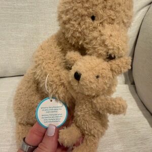 Jellycat Tan Stuffed Retired Huddles Kangaroo Animal Duo
